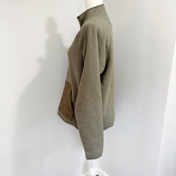 Madewell MWL Betterfleece Zip Quilted-Pocket Jacket Size Medium Pressed Sage - Picture 4 of 16